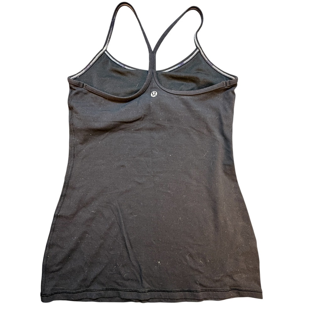 Lululemon Power Pose Tank Top Size 6 Black Slim Hip Length - Picture 3 of 7